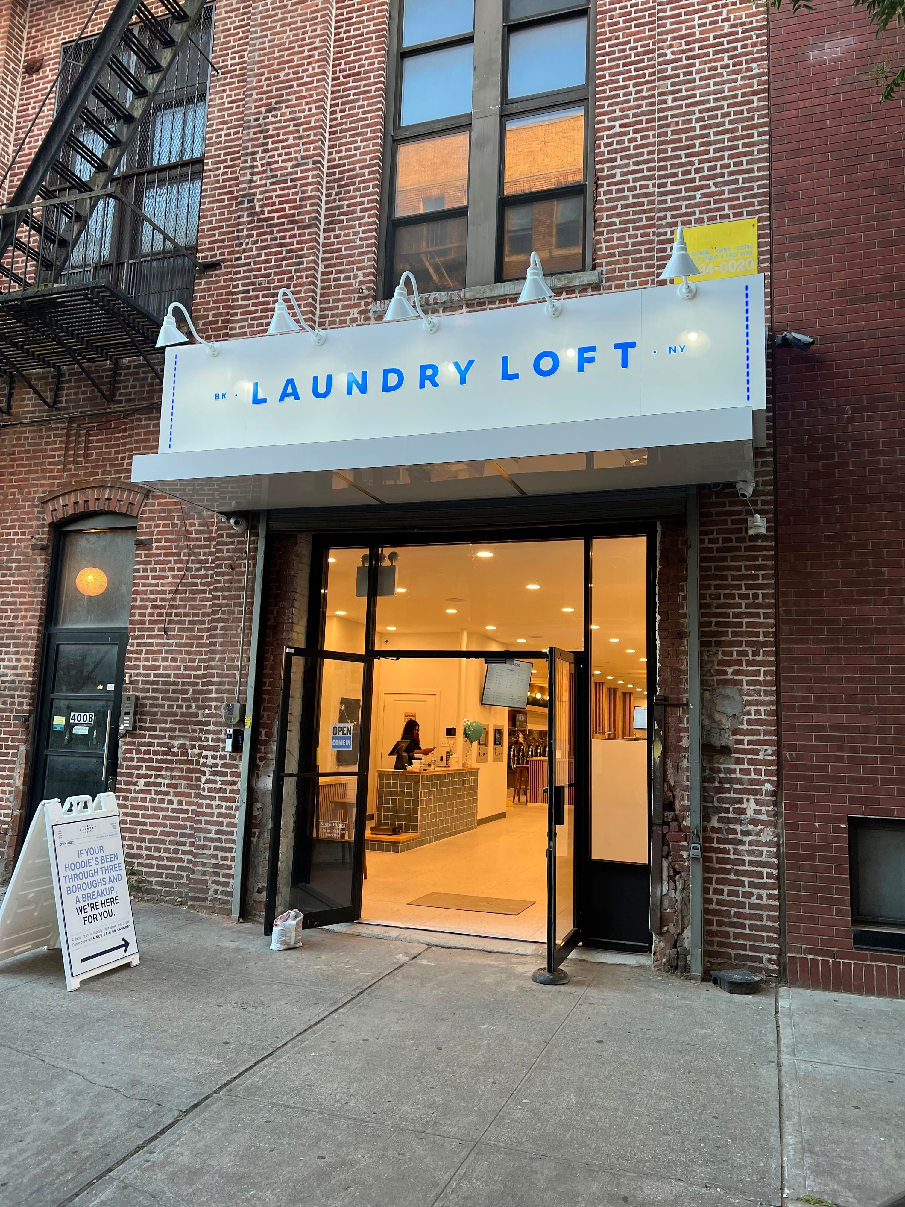 Customer enjoying time away from laundry chores